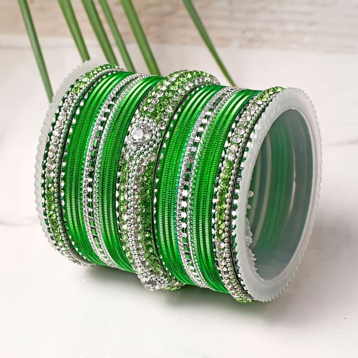 Set of 54 Shinning Metal Lac bangle set by Leshya - Image 21