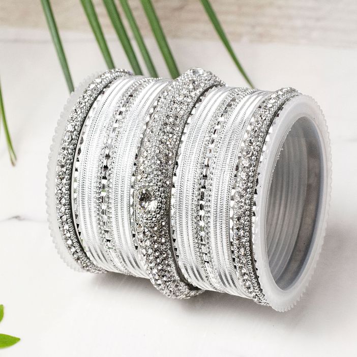 Set of 54 Shinning Metal Lac bangle set by Leshya - Image 28