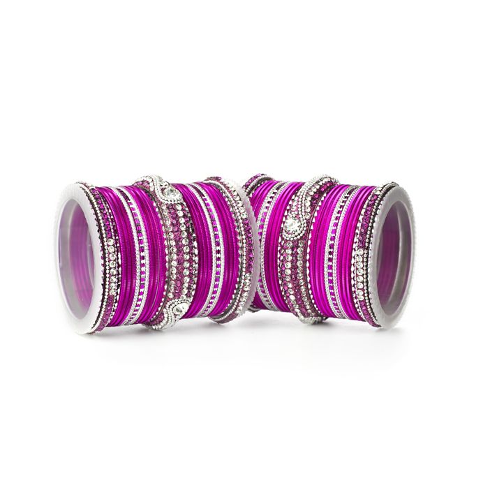 Set of 54 Shinning Metal Lac bangle set by Leshya - Image 5