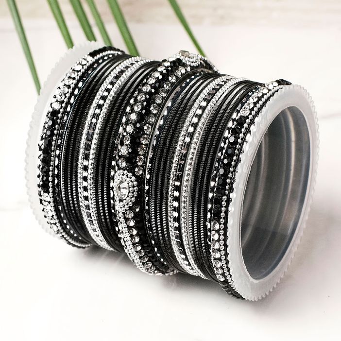 Set of 54 Shinning Metal Lac bangle set by Leshya - Image 12