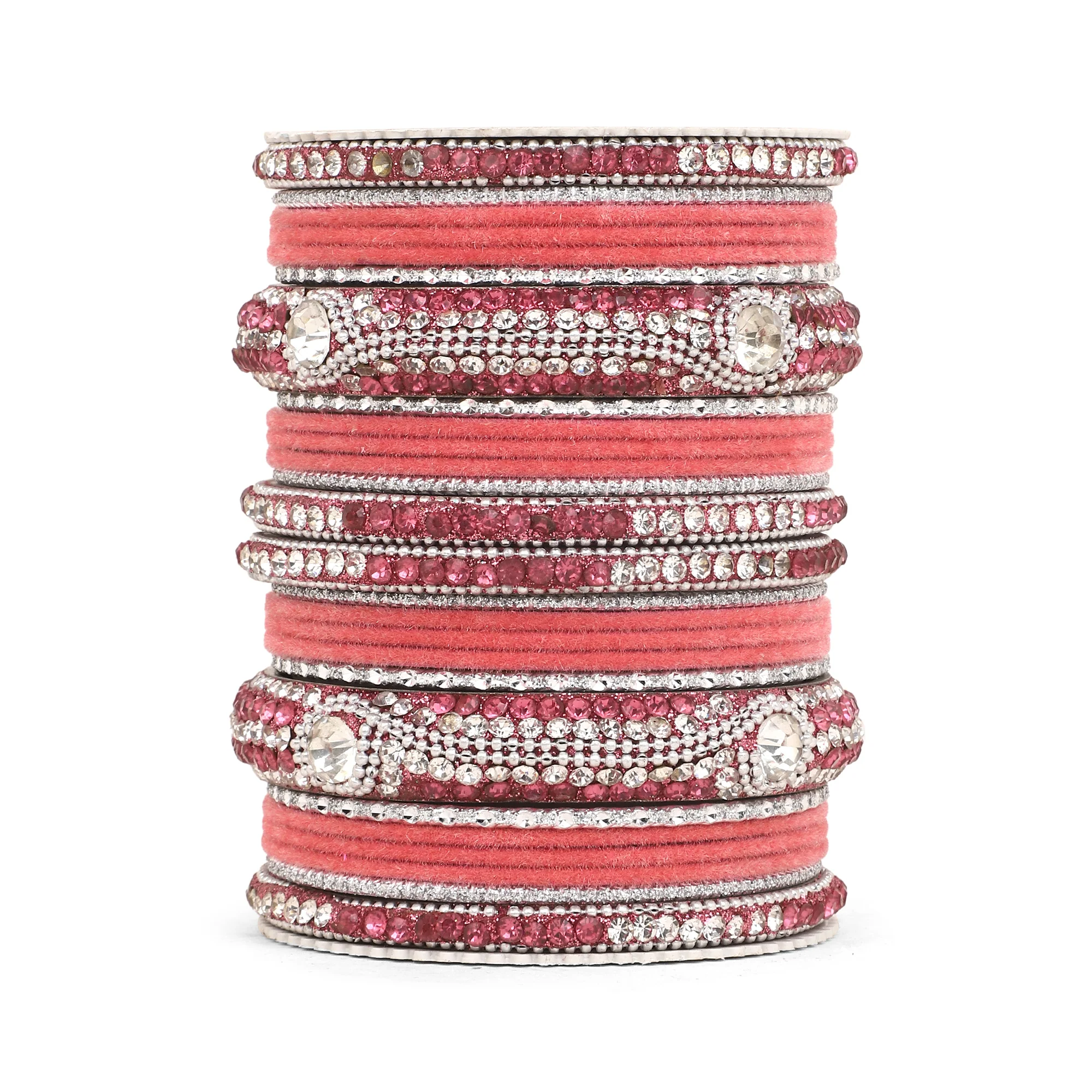 Set of 27 Shinning Metal Lac bangle set by Leshya - Image 4