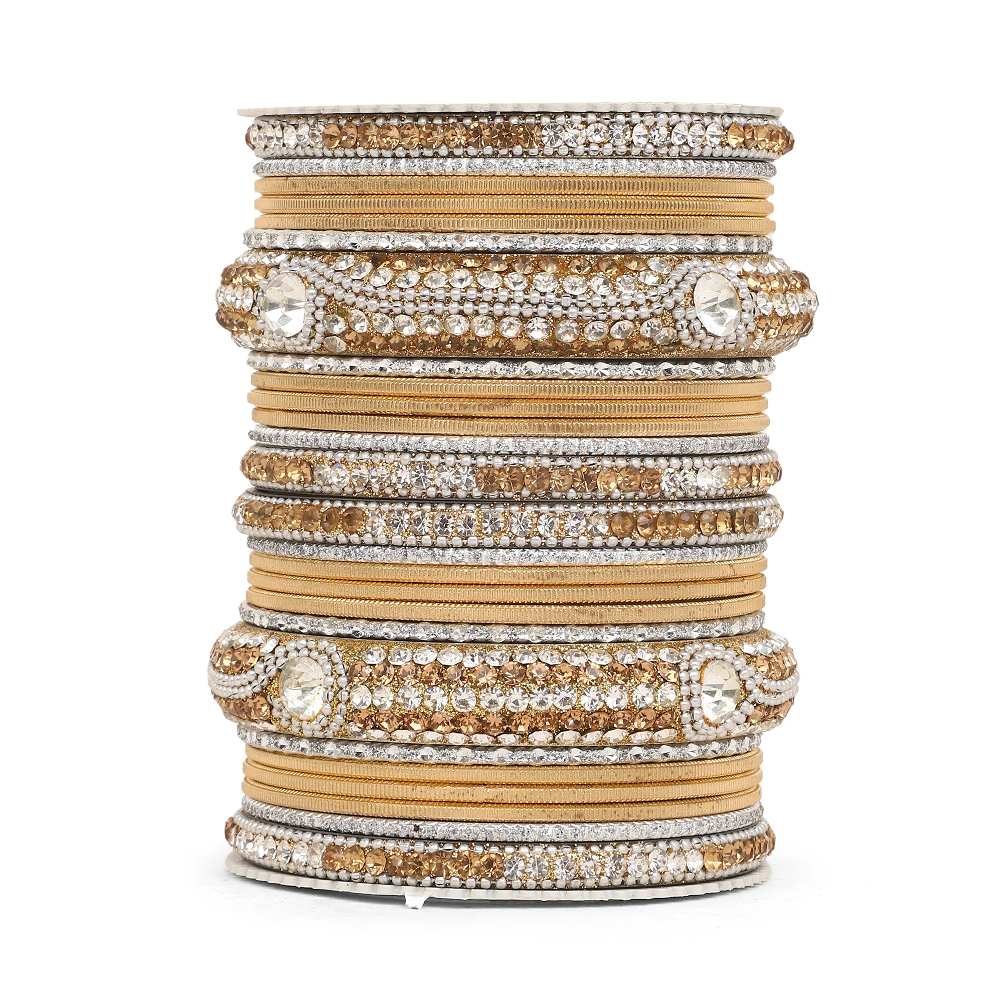Set of 27 Shinning Metal Lac bangle set by Leshya - Image 5