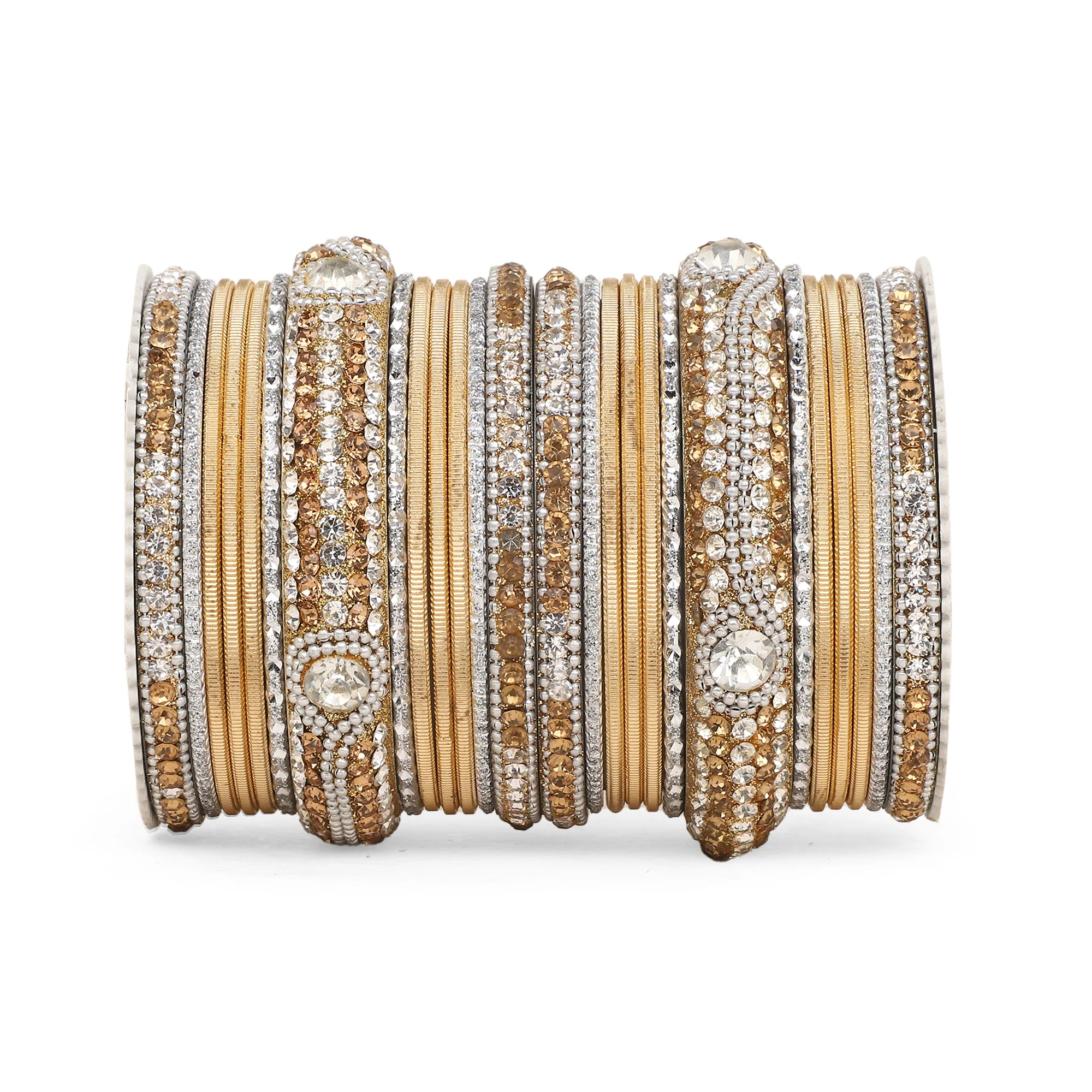 Set of 27 Shinning Metal Lac bangle set by Leshya - Image 9