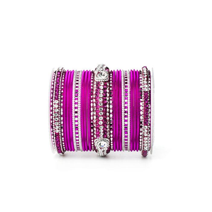 Set of 54 Shinning Metal Lac bangle set by Leshya - Image 20