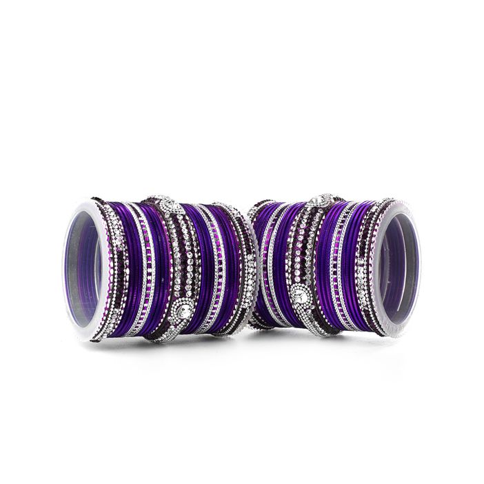 Set of 54 Shinning Metal Lac bangle set by Leshya - Image 22