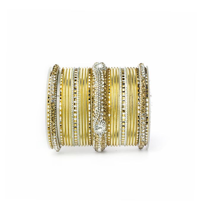 Set of 54 Shinning Metal Lac bangle set by Leshya - Image 5