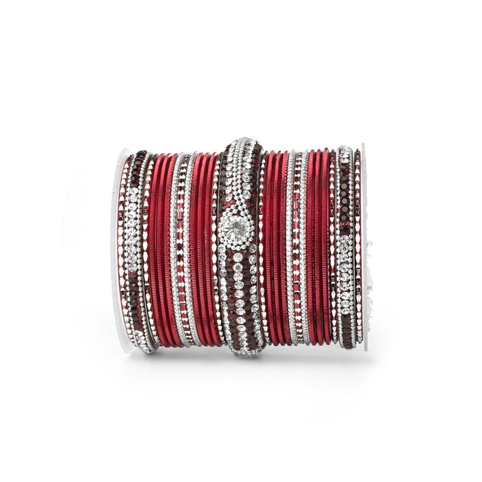 Set of 54 Shinning Metal Lac bangle set by Leshya - Image 8