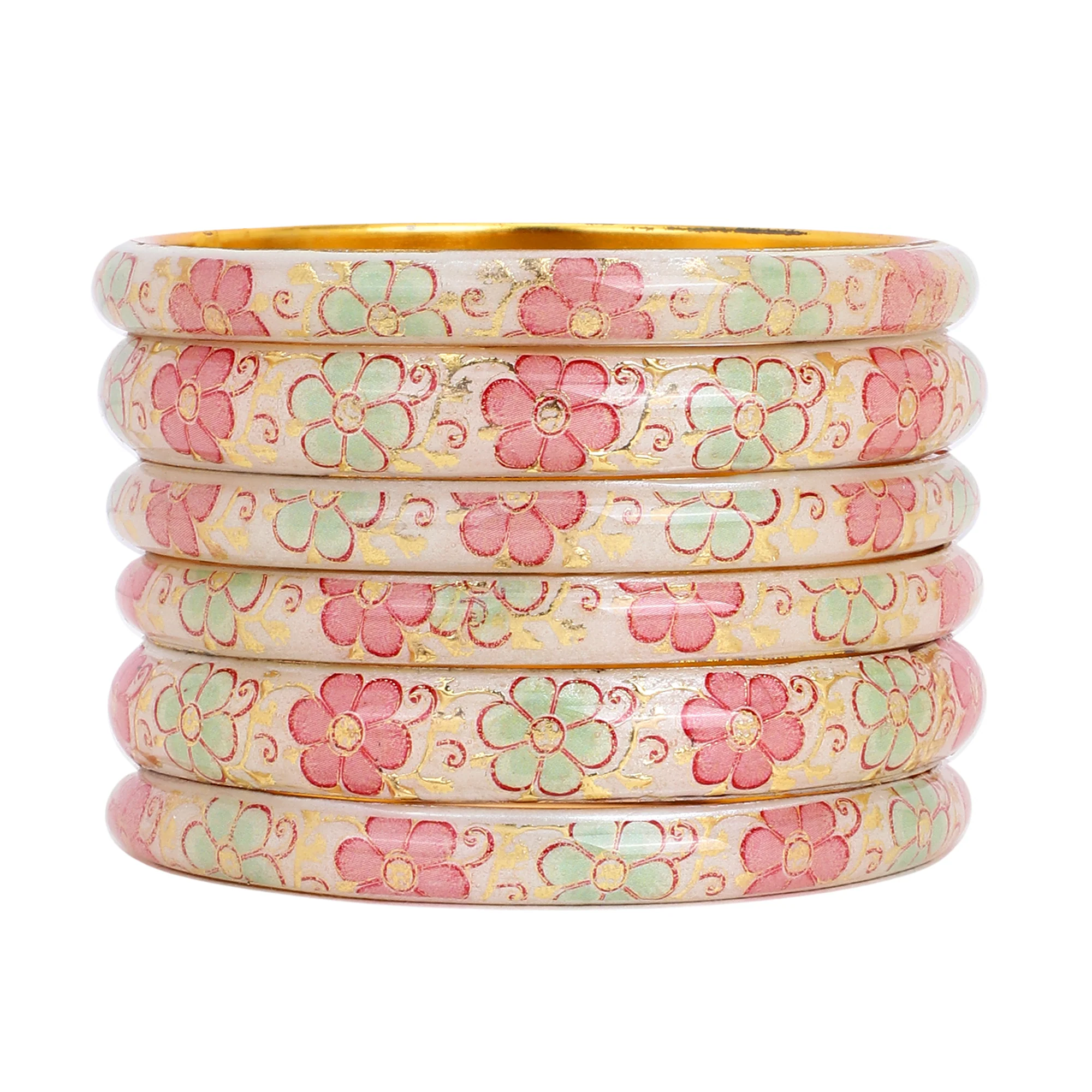 Set of 6 Pink Pista Bracelets by Leshya - Image 2