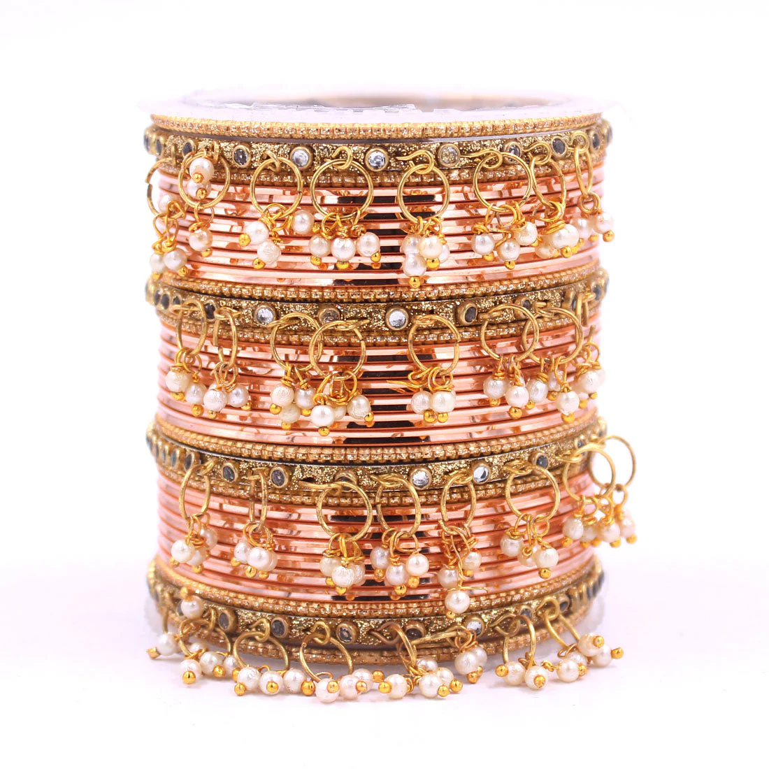 Shining Bangle Set with beaded Jhumki by Leshya - Image 15