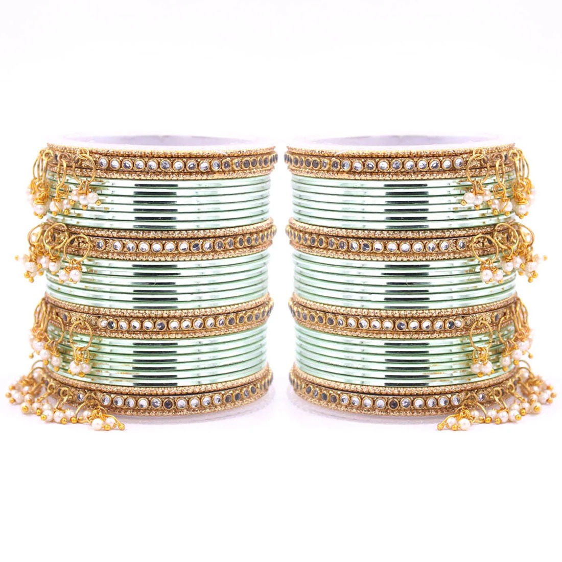 Shining Bangle Set with beaded Jhumki by Leshya - Image 16
