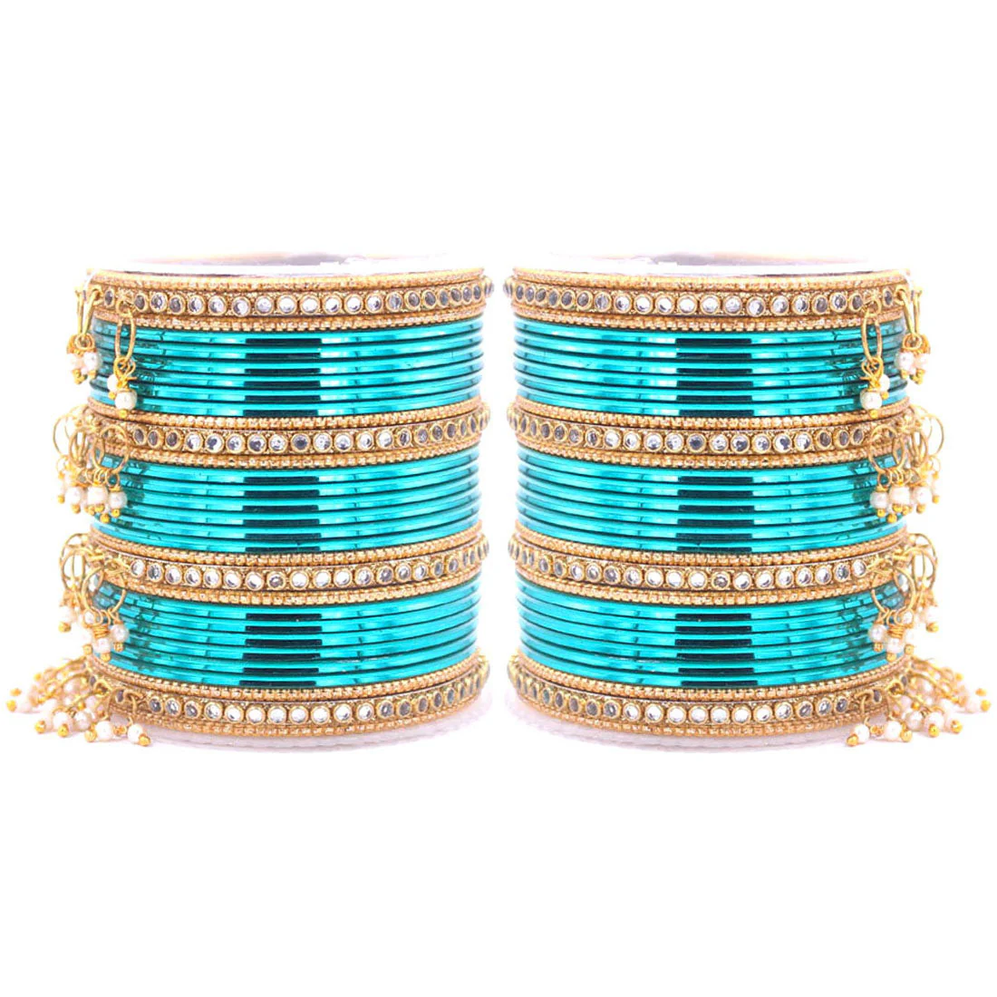 Shining Bangle Set with beaded Jhumki by Leshya - Image 18