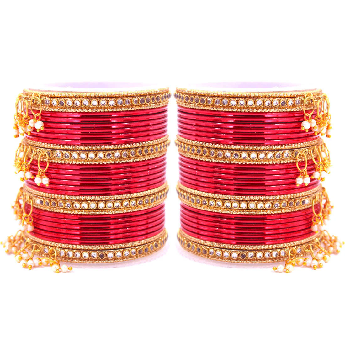 Shining Bangle Set with beaded Jhumki by Leshya - Image 22