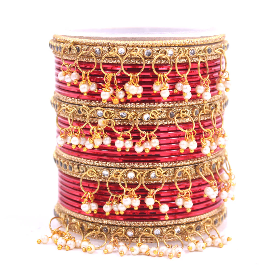 Shining Bangle Set with beaded Jhumki by Leshya - Image 23