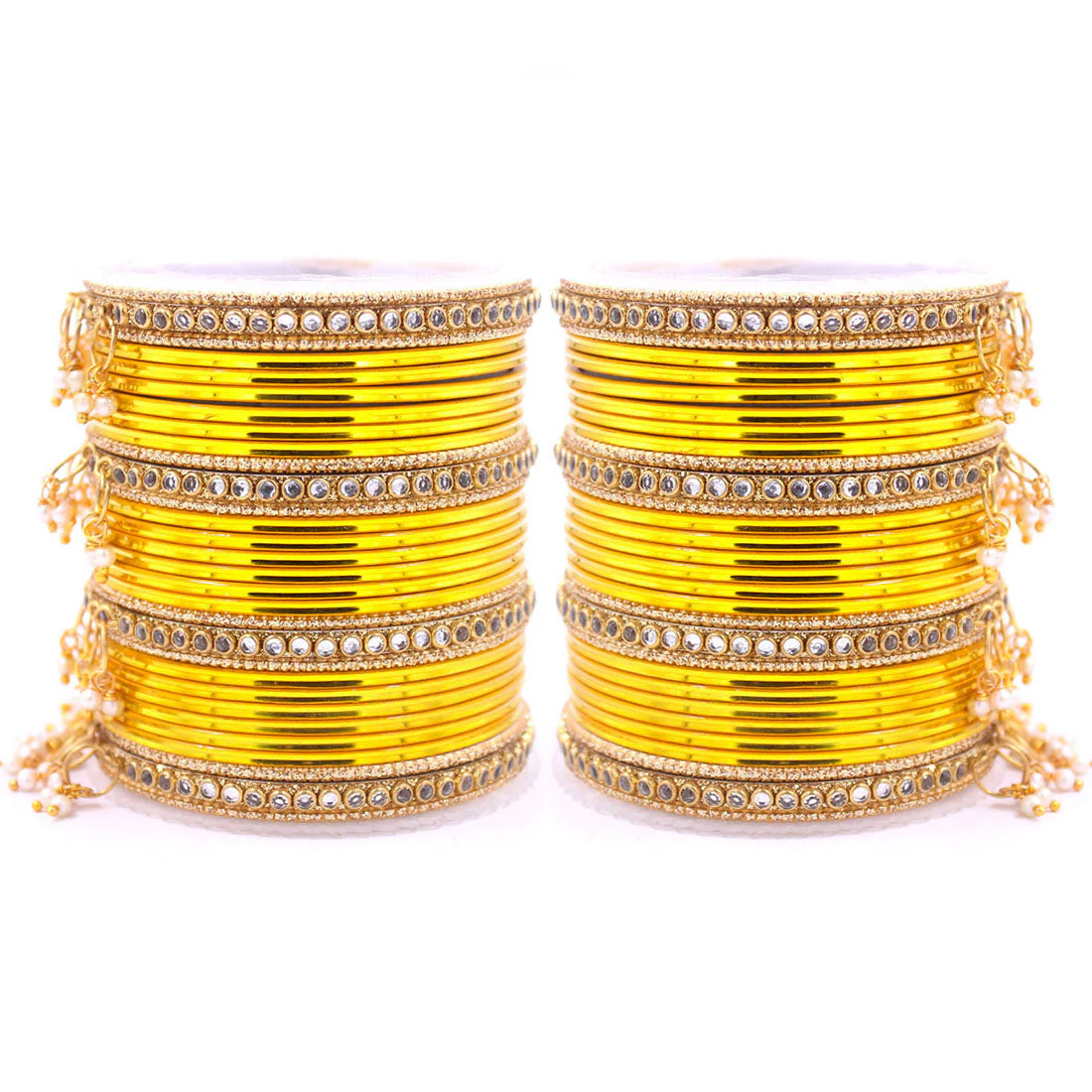 Shining Bangle Set with beaded Jhumki by Leshya - Image 24
