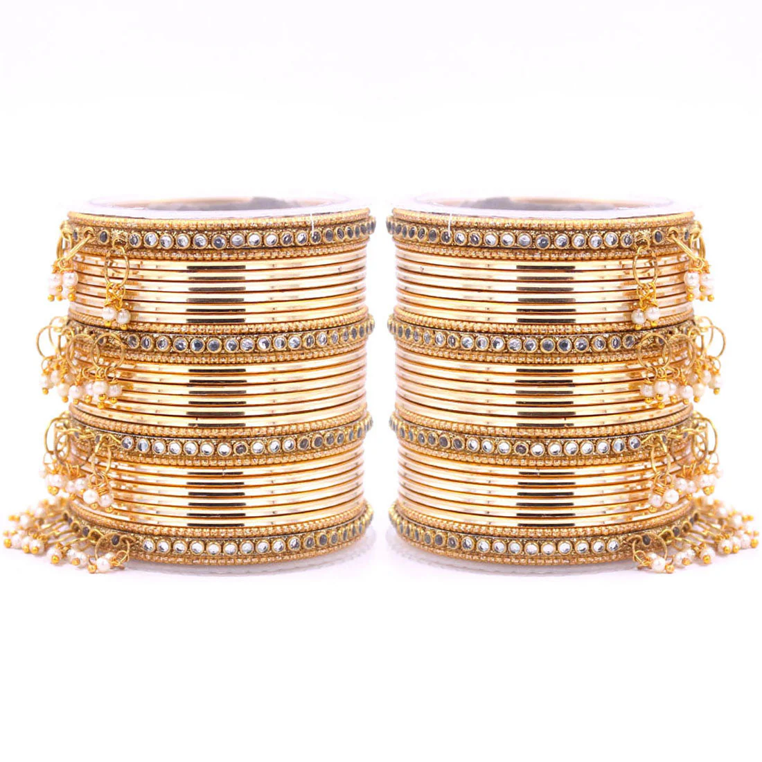 Shining Bangle Set with beaded Jhumki by Leshya - Image 6