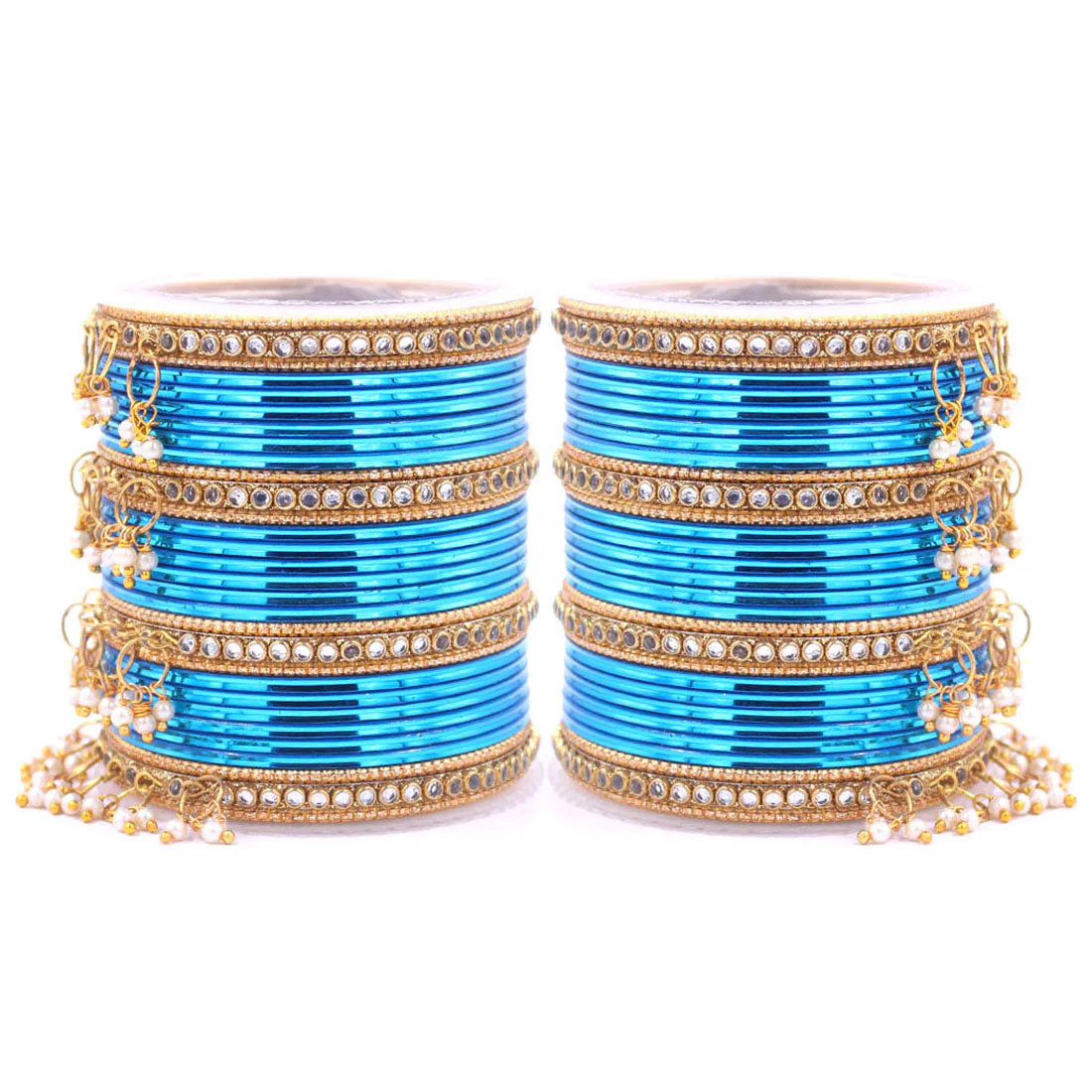 Shining Bangle Set with beaded Jhumki by Leshya - Image 8