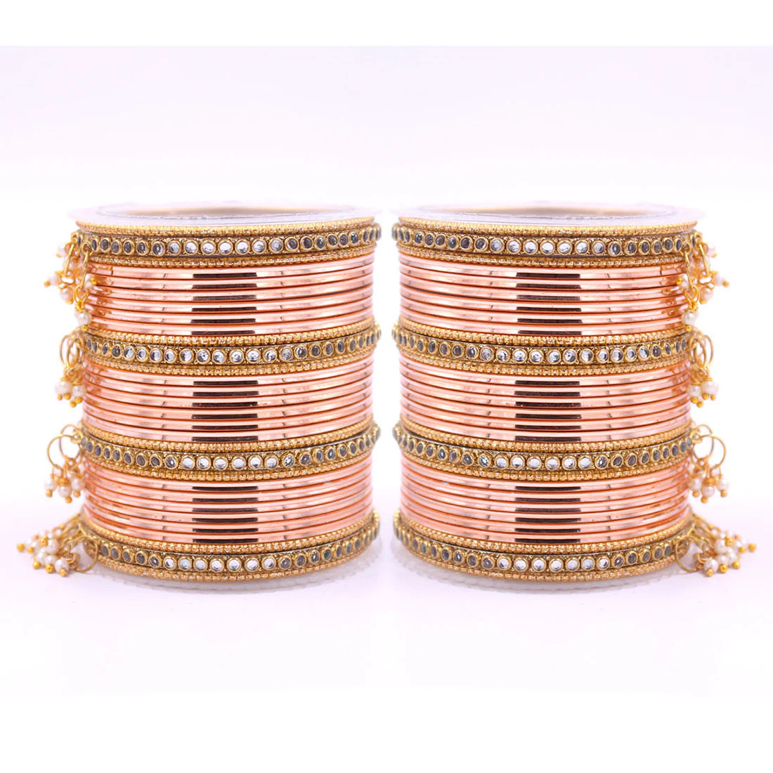 Shining Bangle Set with beaded Jhumki by Leshya - Image 10