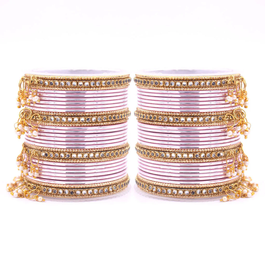 Shining Bangle Set with beaded Jhumki by Leshya - Image 12