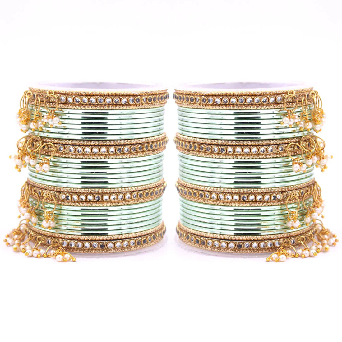 Shining Bangle Set with beaded Jhumki by Leshya - Image 14
