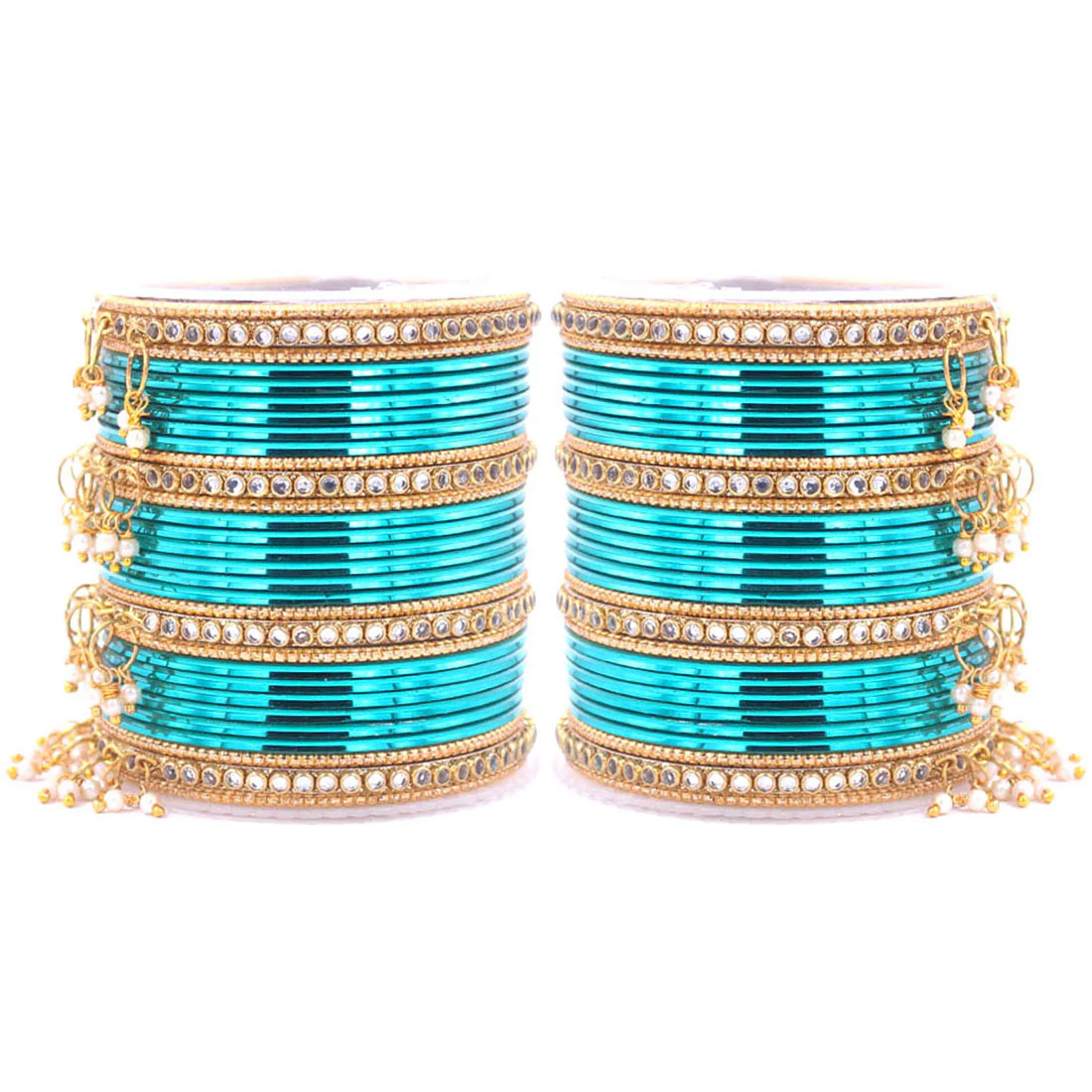 Shining Bangle Set with beaded Jhumki by Leshya - Image 16