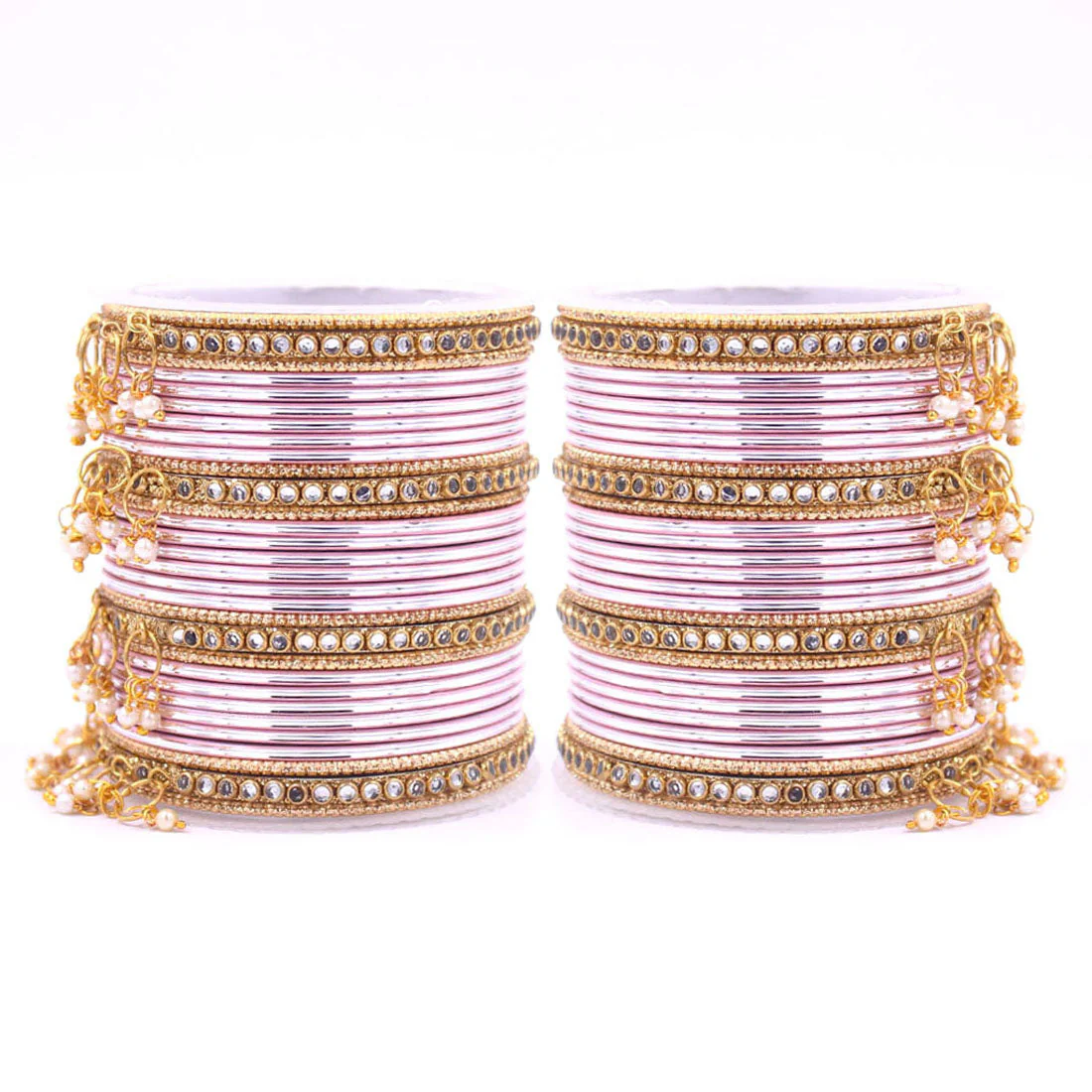 Shining Bangle Set with beaded Jhumki by Leshya - Image 12