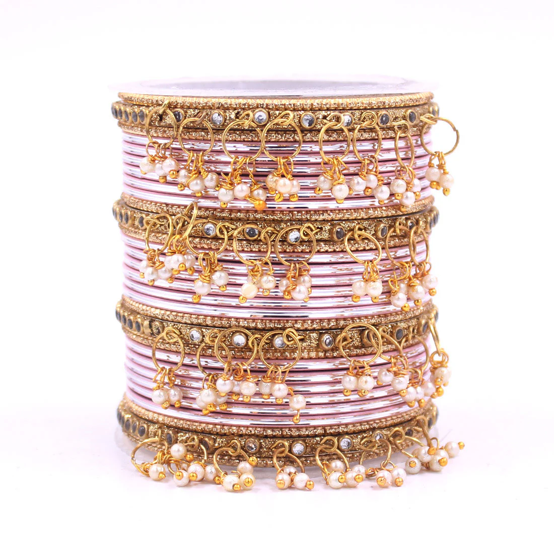 Shining Bangle Set with beaded Jhumki by Leshya - Image 13