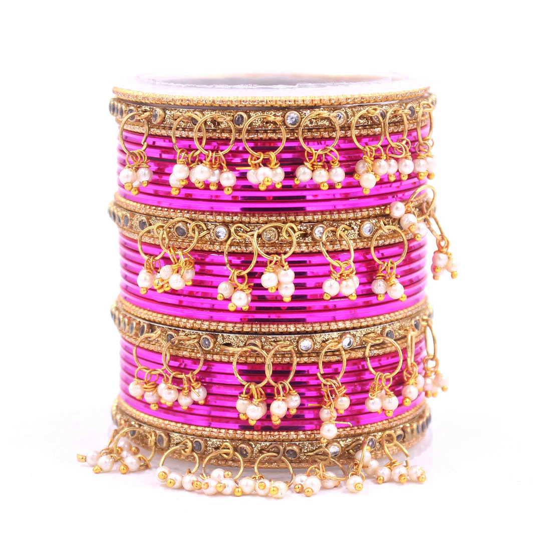 Shining Bangle Set with beaded Jhumki by Leshya - Image 19