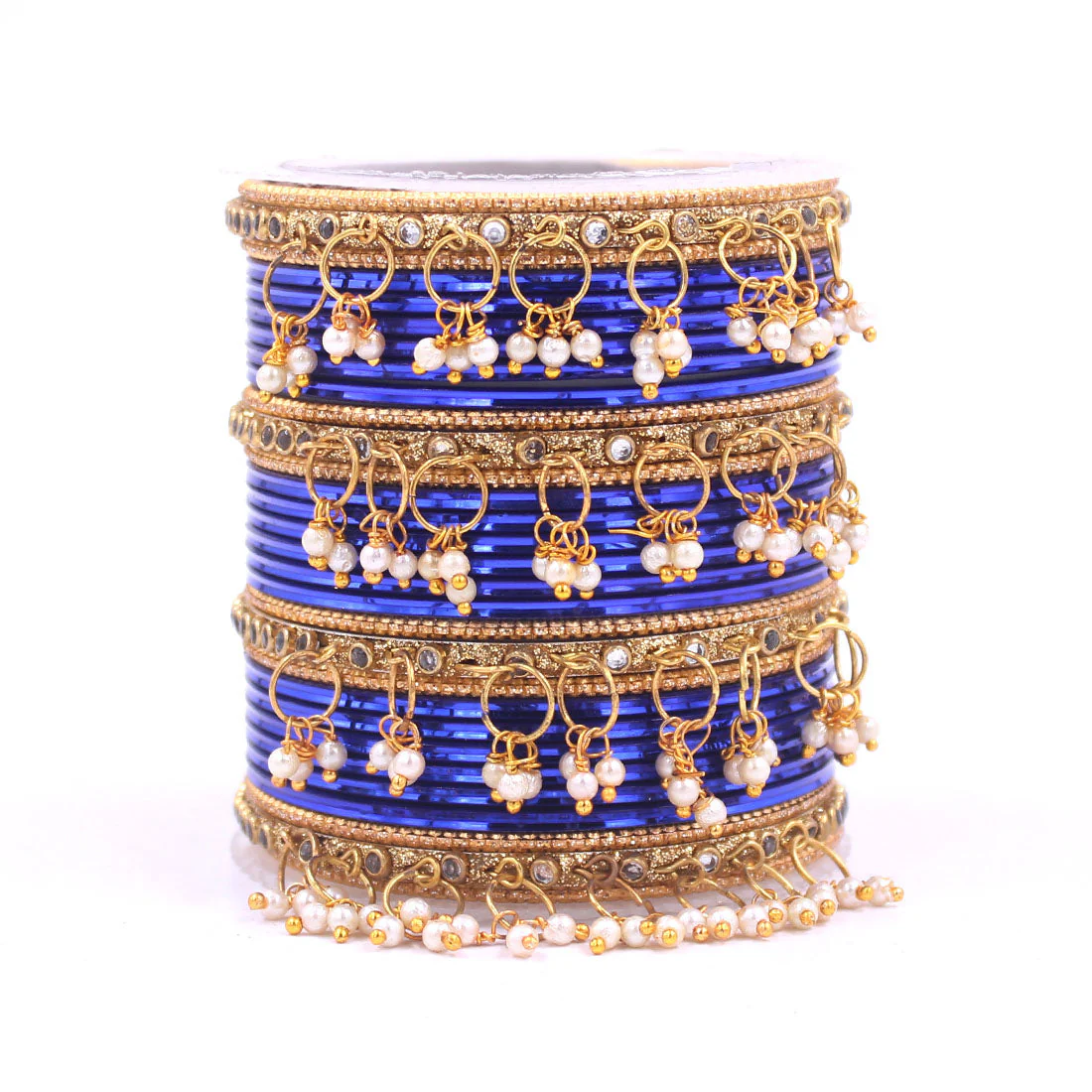 Shining Bangle Set with beaded Jhumki by Leshya - Image 21