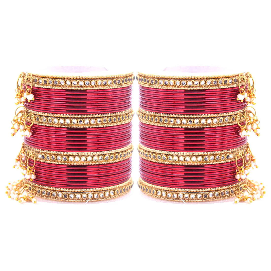 Shining Bangle Set with beaded Jhumki by Leshya - Image 8