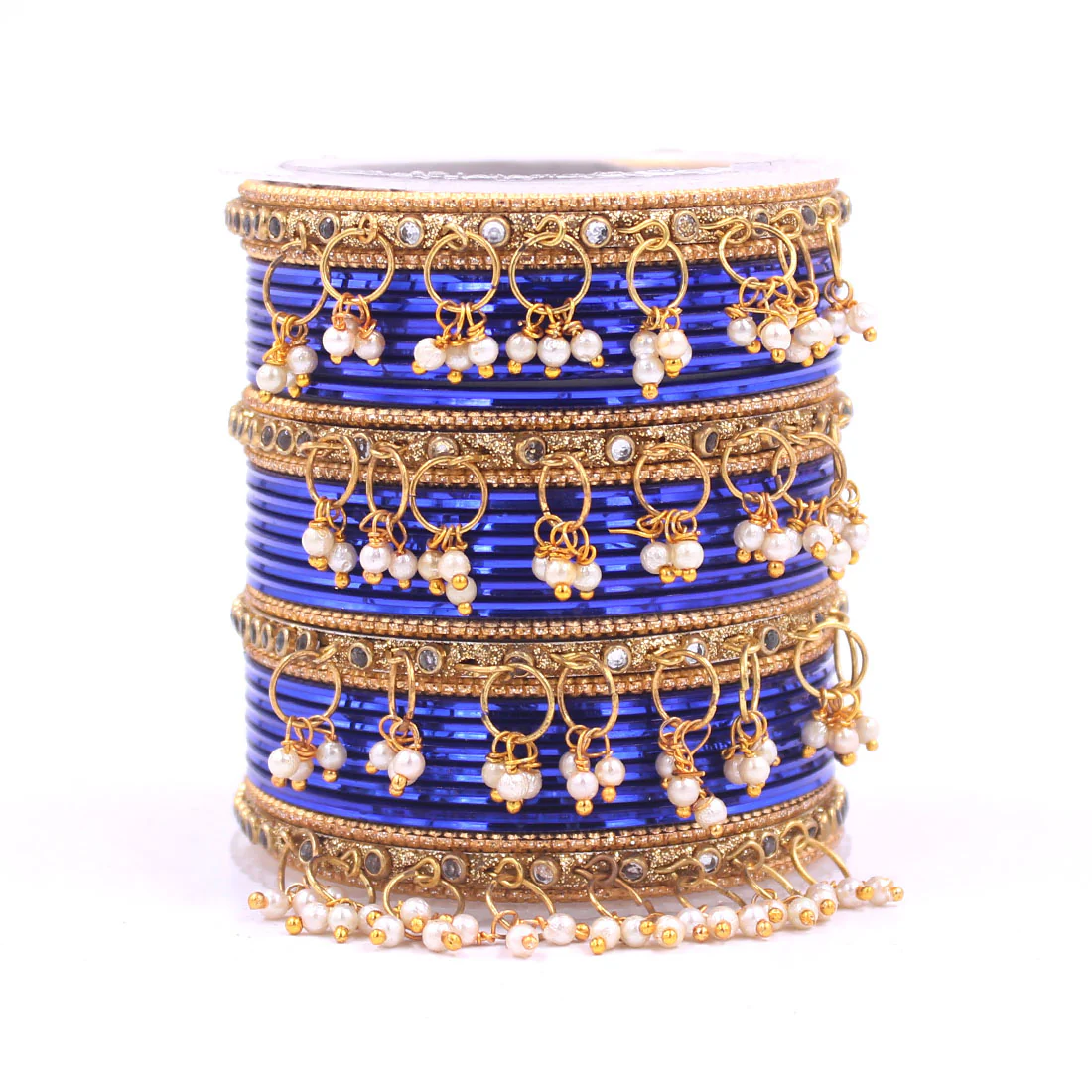 Shining Bangle Set with beaded Jhumki by Leshya - Image 21