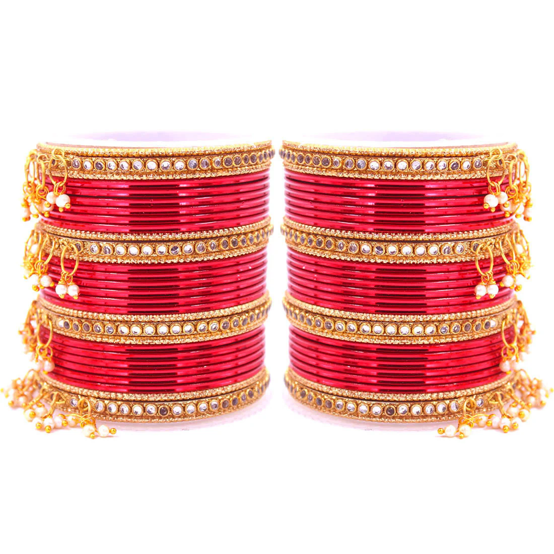 Shining Bangle Set with beaded Jhumki by Leshya - Image 22