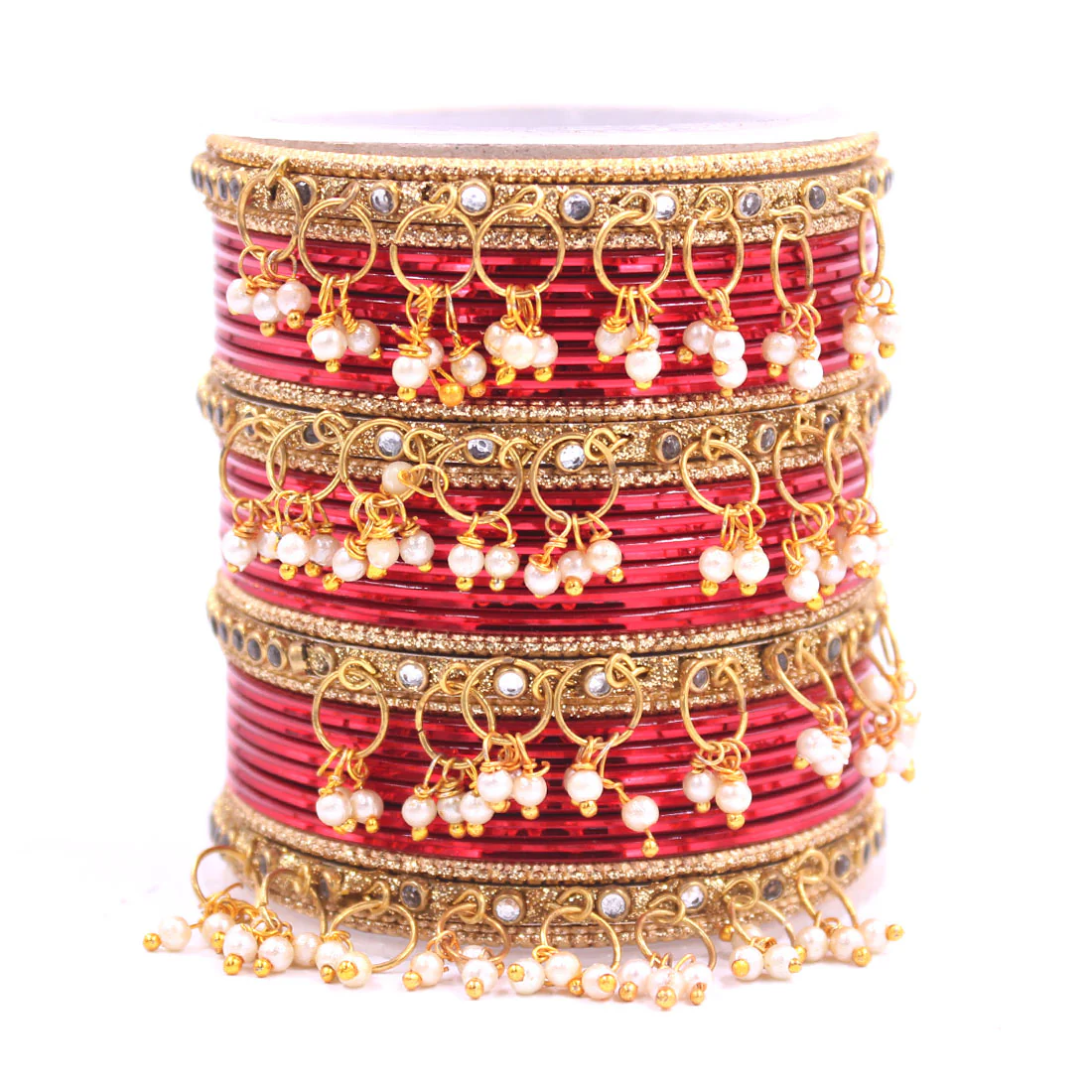 Shining Bangle Set with beaded Jhumki by Leshya - Image 23