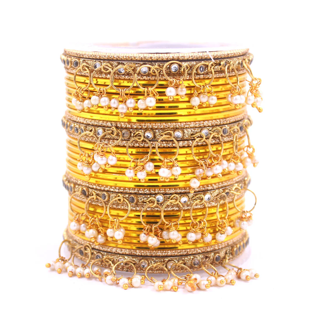 Shining Bangle Set with beaded Jhumki by Leshya - Image 25