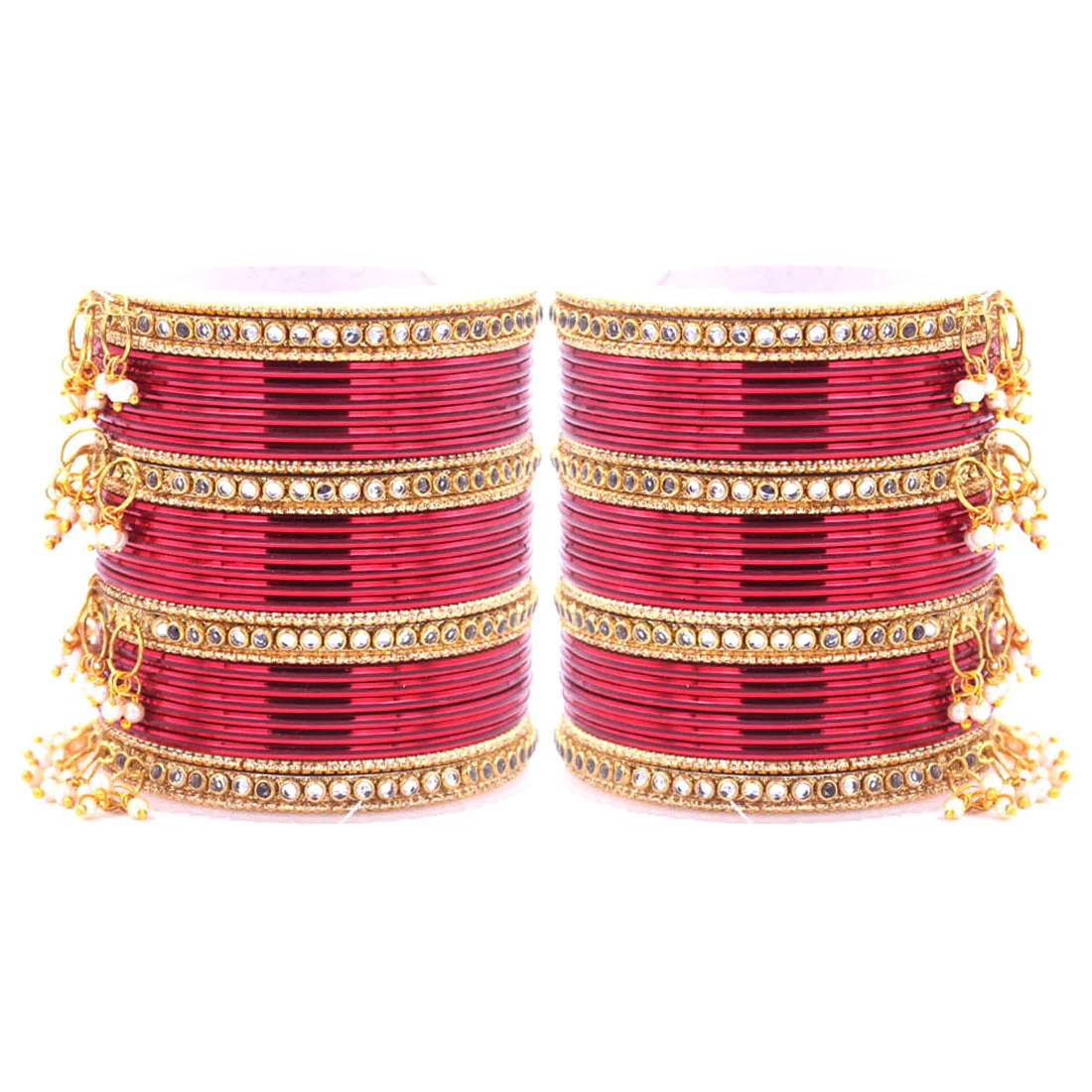 Shining Bangle Set with beaded Jhumki by Leshya - Image 8