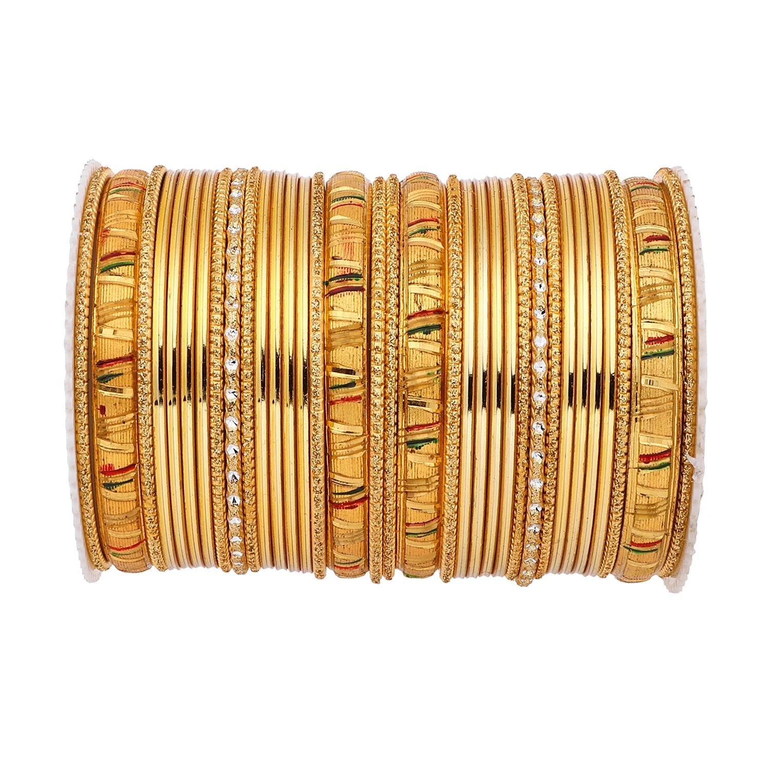 Shining Bangle Set with Golden Meenakari Kada by Leshya - Image 8