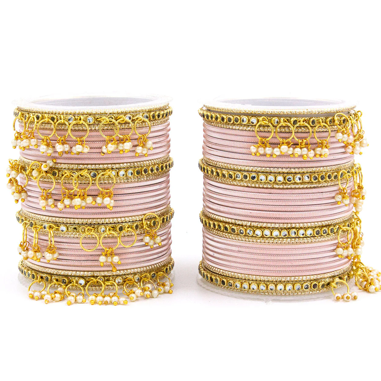 Shining Metal Bangle set with Jhumki for Both Hands by Leshya - Image 2