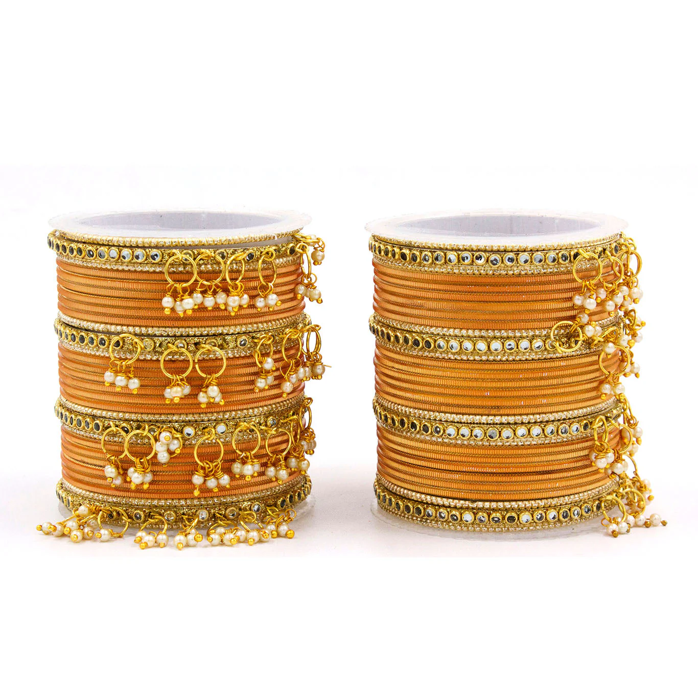 Shining Metal Bangle set with Jhumki for Both Hands by Leshya - Image 7