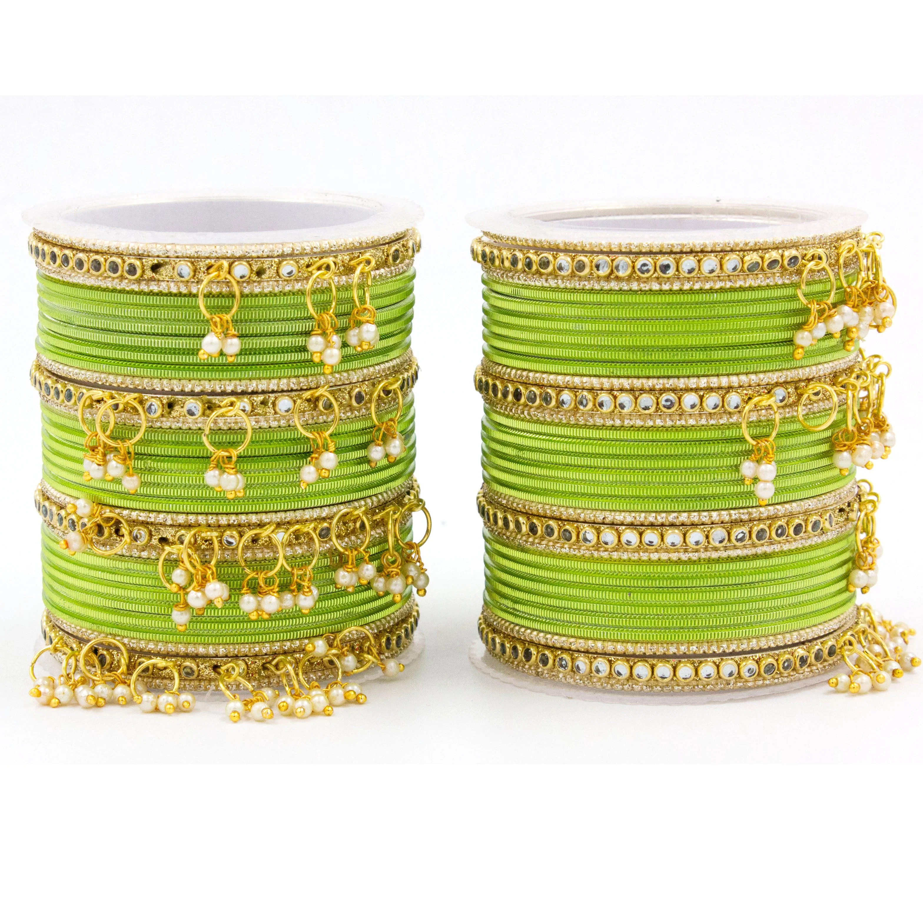 Shining Metal Bangle set with Jhumki for Both Hands by Leshya - Image 8