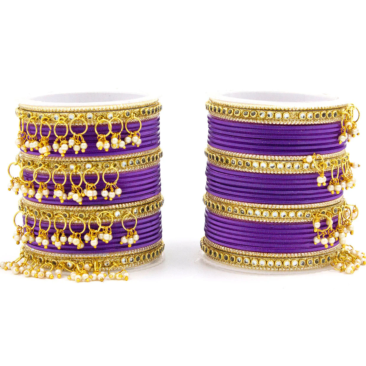 Shining Metal Bangle set with Jhumki for Both Hands by Leshya - Image 9