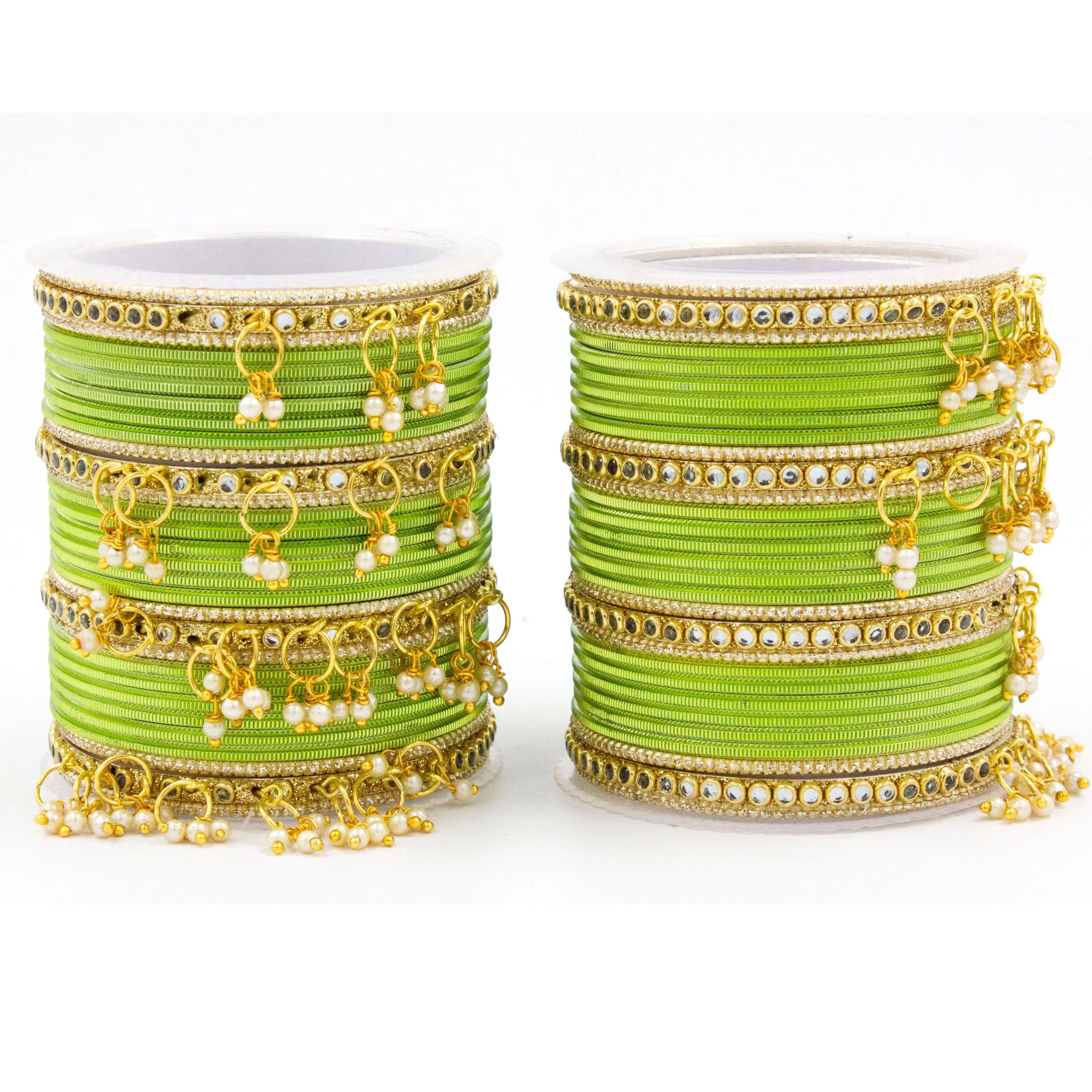 Shining Metal Bangle set with Jhumki for Both Hands by Leshya - Image 7