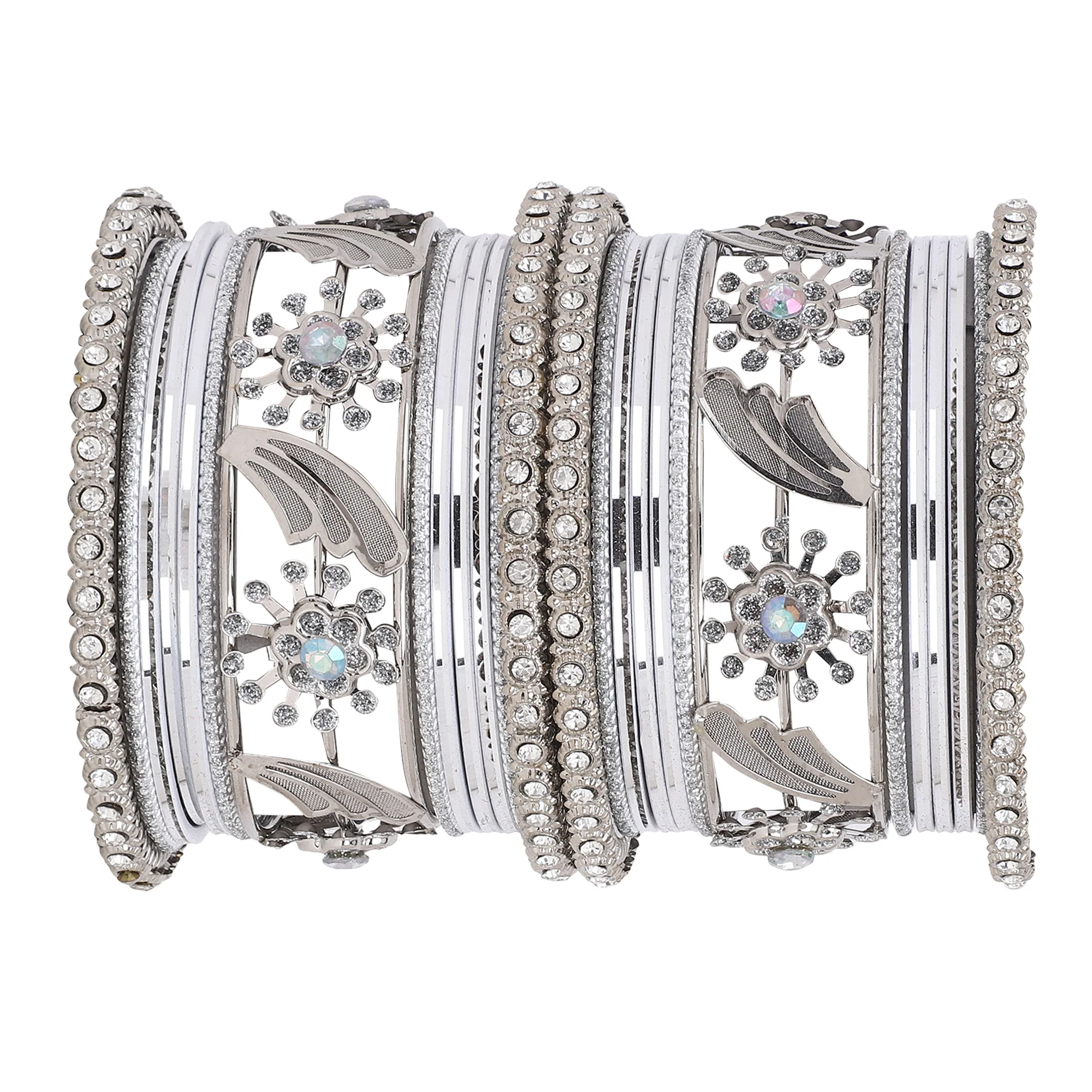 Silver Bridal Bangle set by Leshya - Image 4