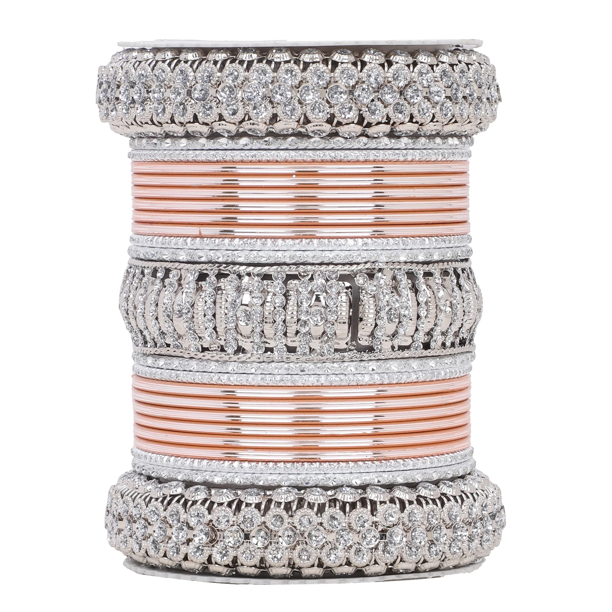 Silver Bridal Bangle set by Leshya - Image 11