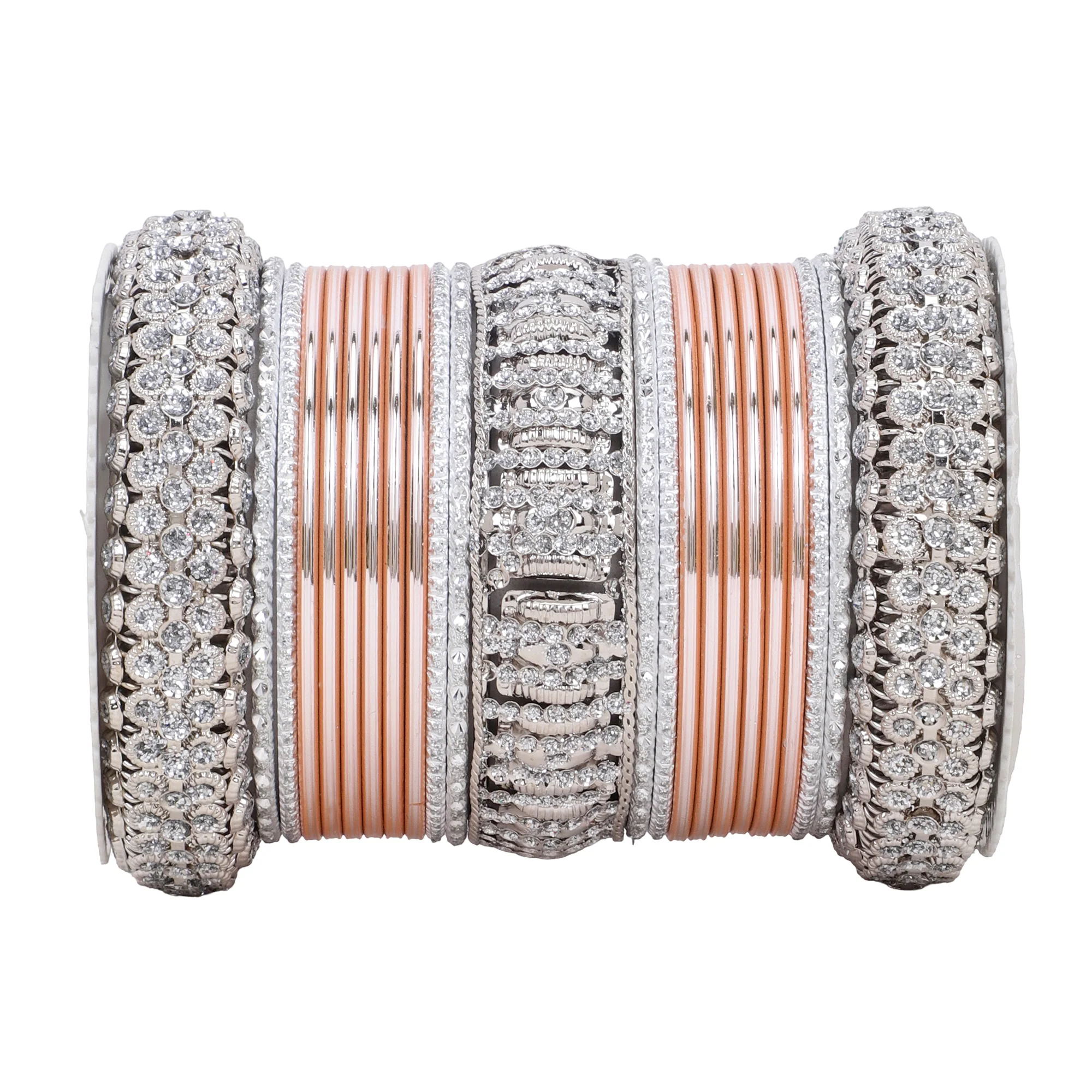 Silver Bridal Bangle set by Leshya - Image 12