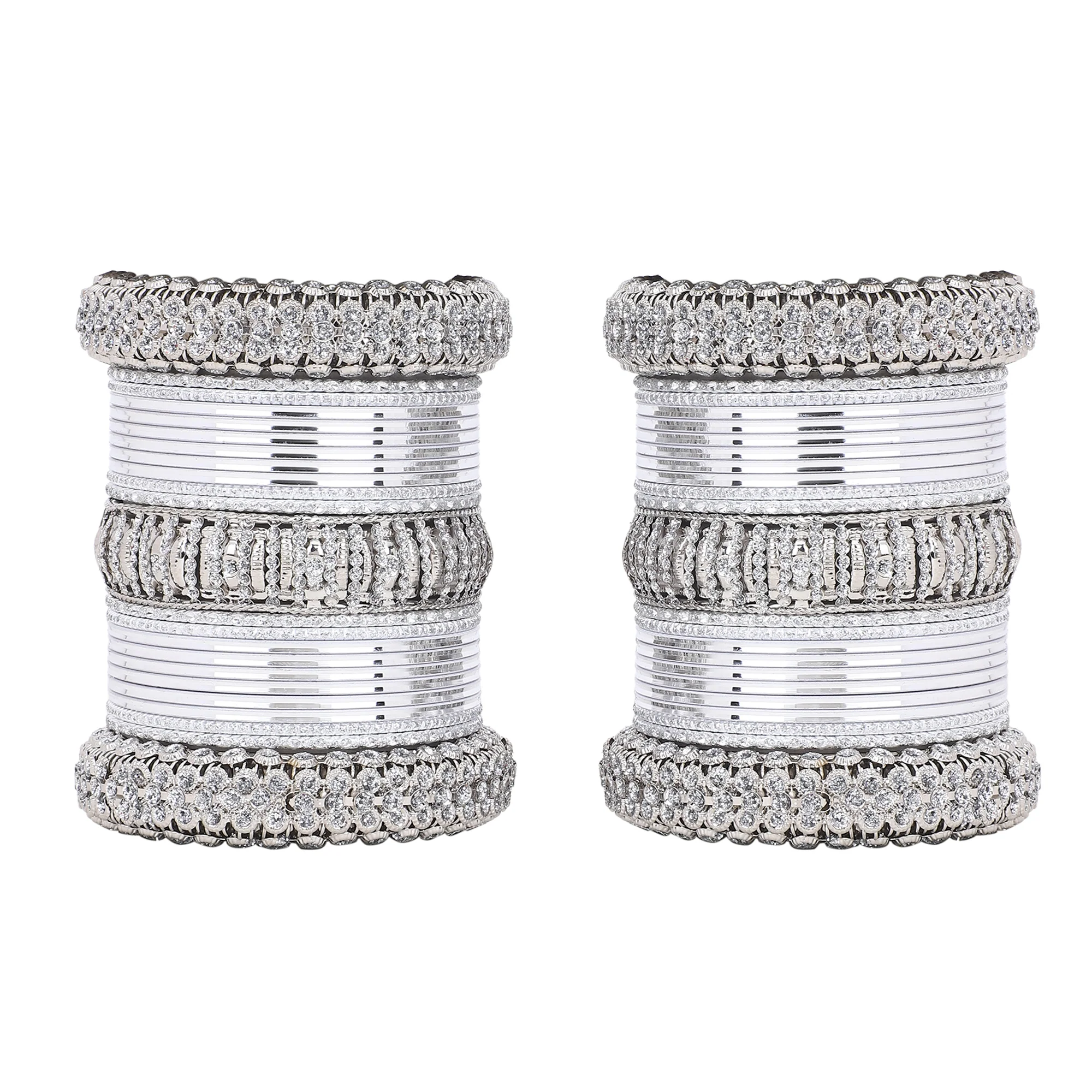 Silver Bridal Bangle set by Leshya - Image 2