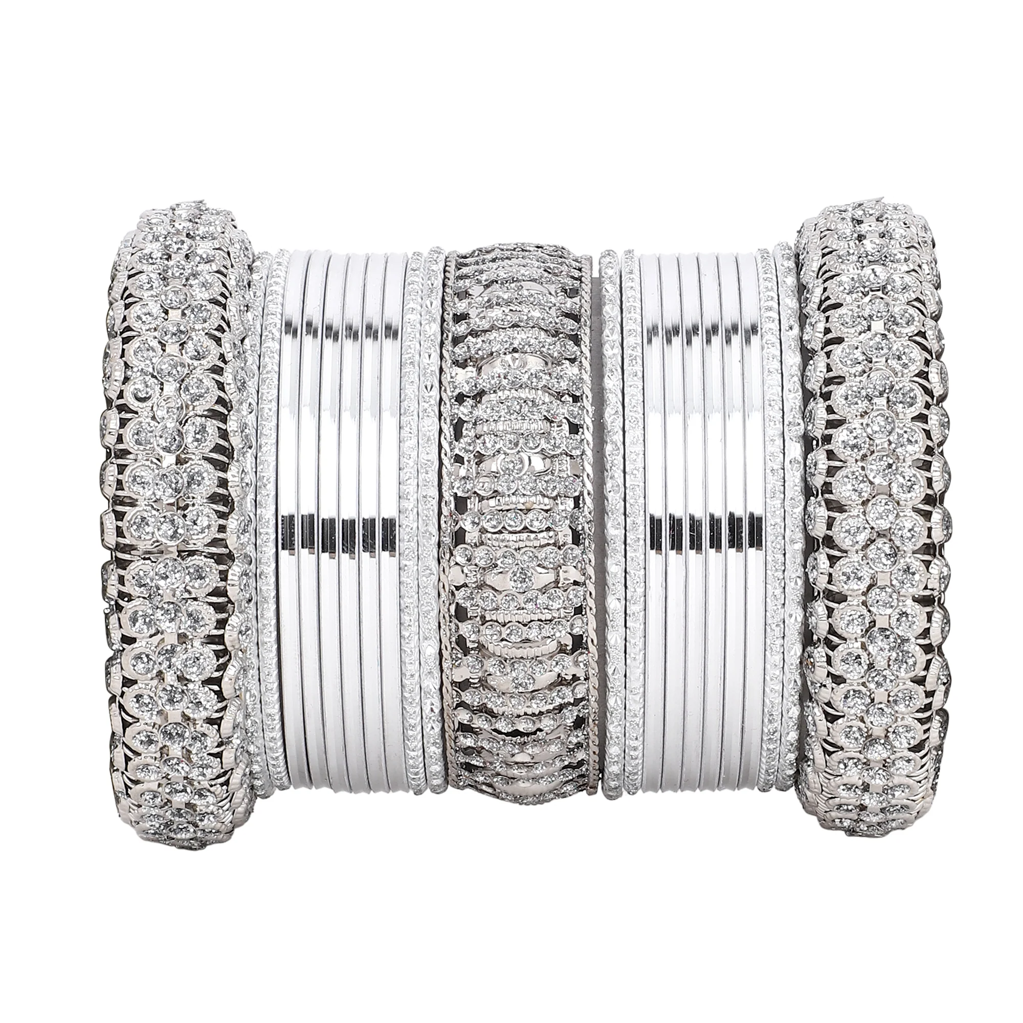 Silver Bridal Bangle set by Leshya - Image 3