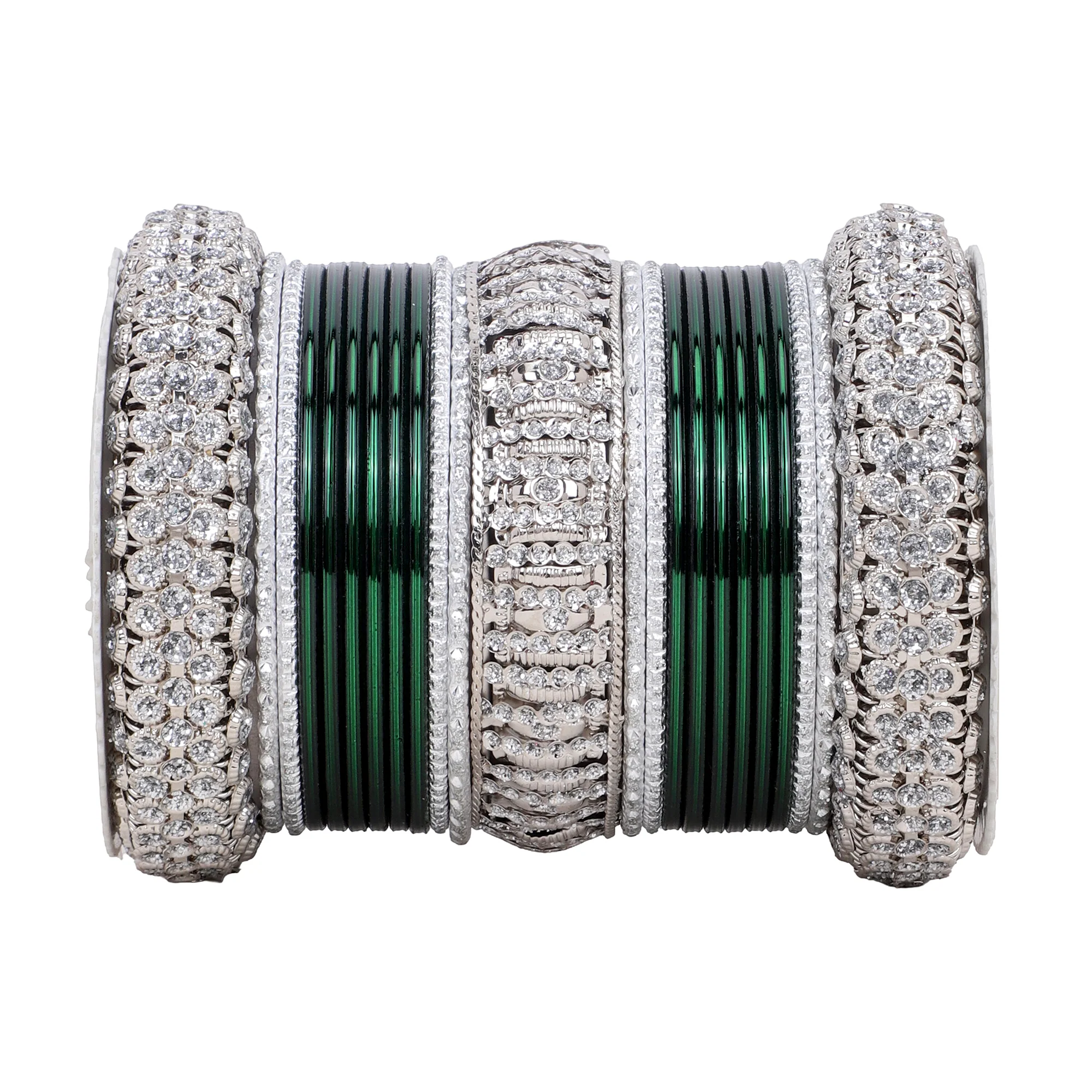 Silver Bridal Bangle set by Leshya - Image 9