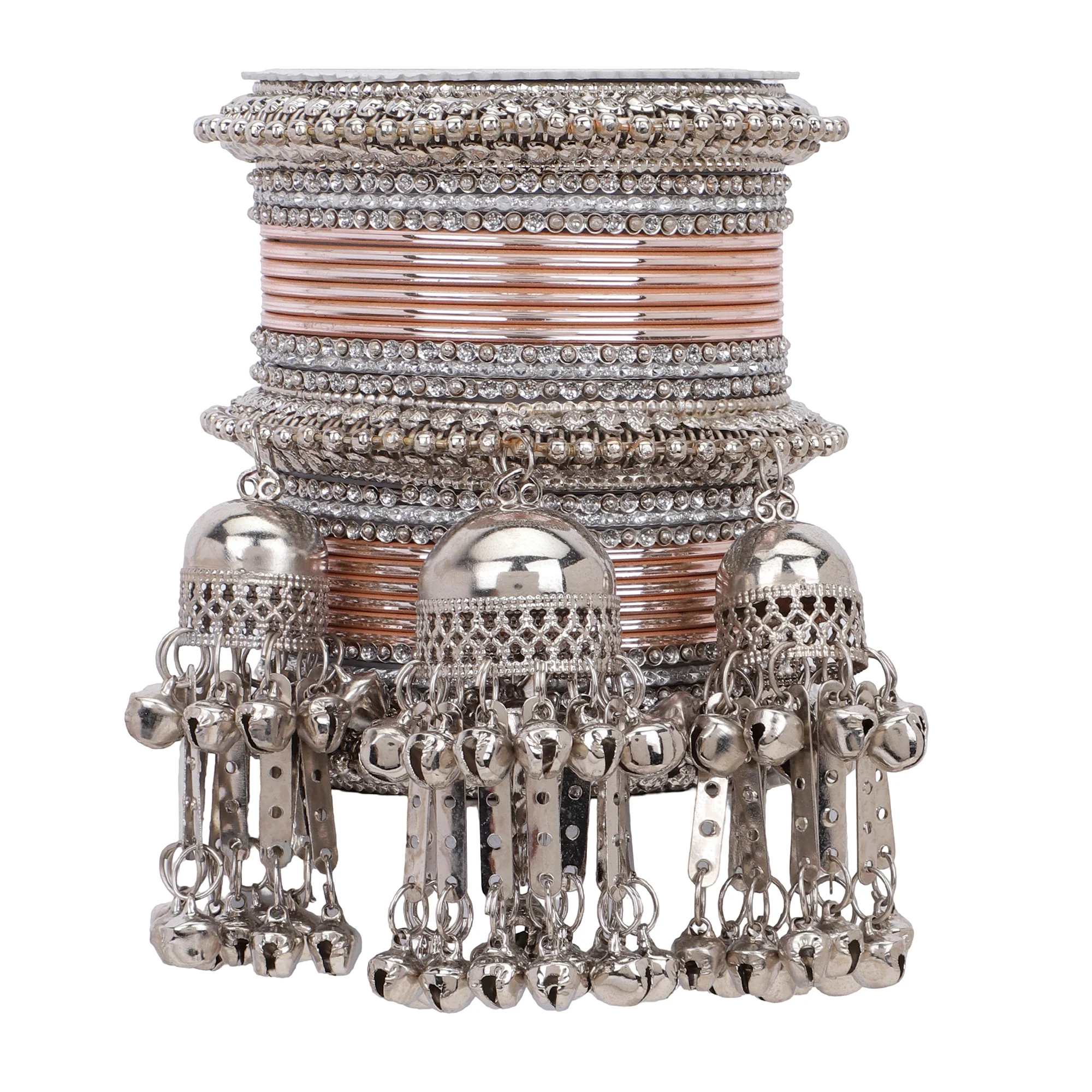 Silver Jhumki Bridal Bangle set by Leshya - Image 10
