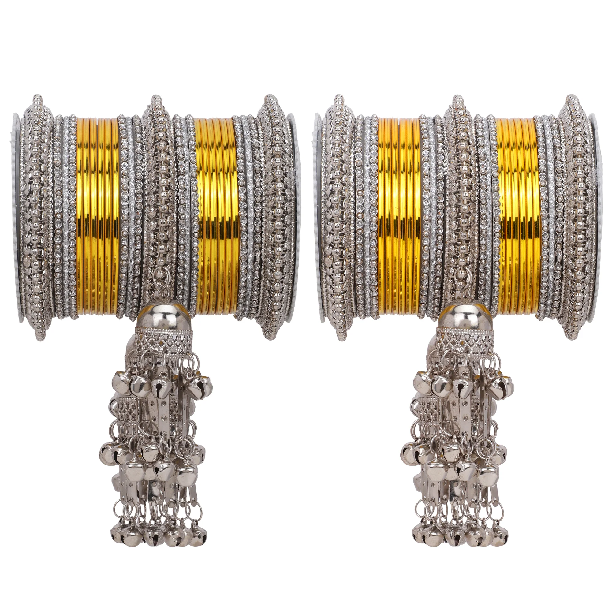Silver Jhumki Bridal Bangle set by Leshya - Image 13