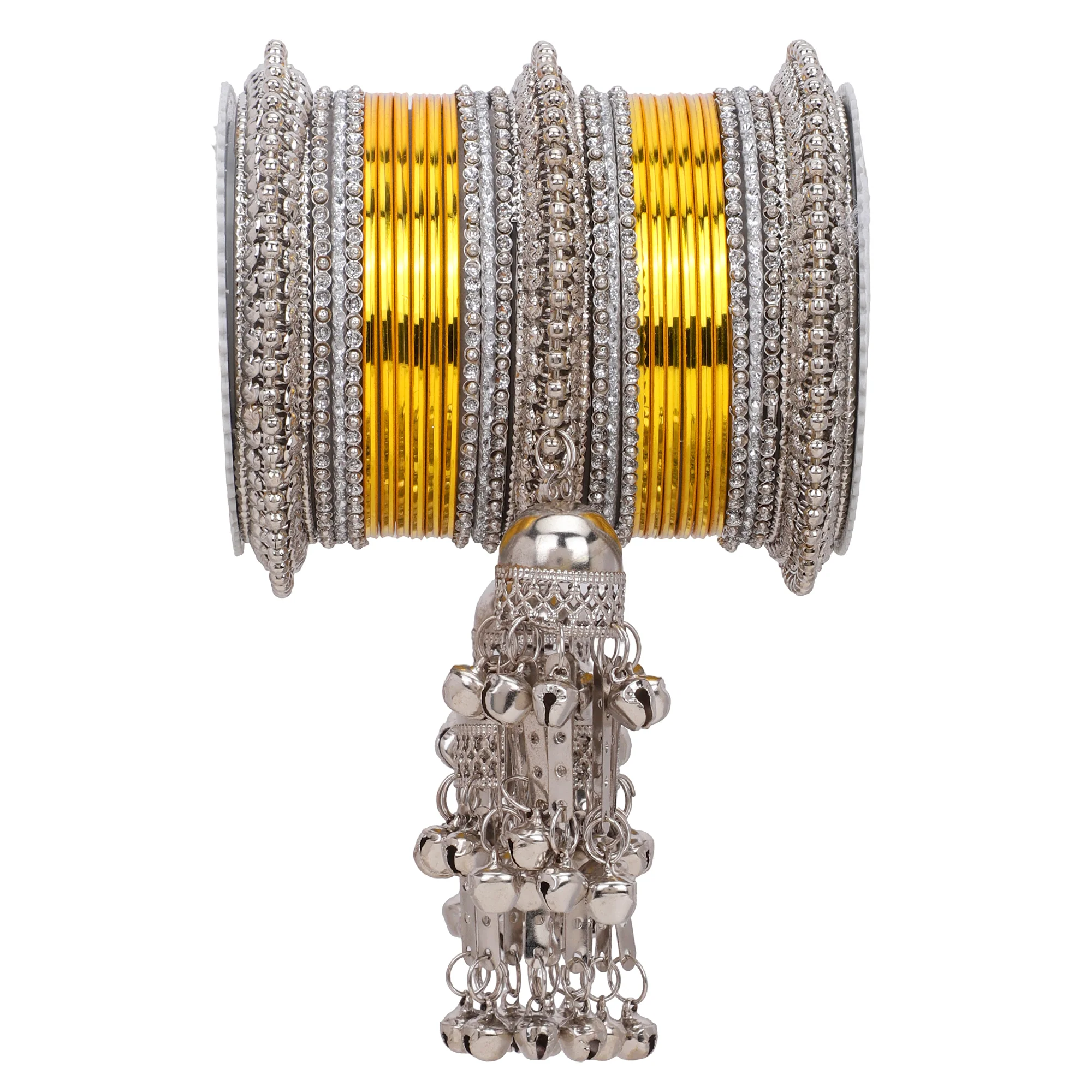 Silver Jhumki Bridal Bangle set by Leshya - Image 15