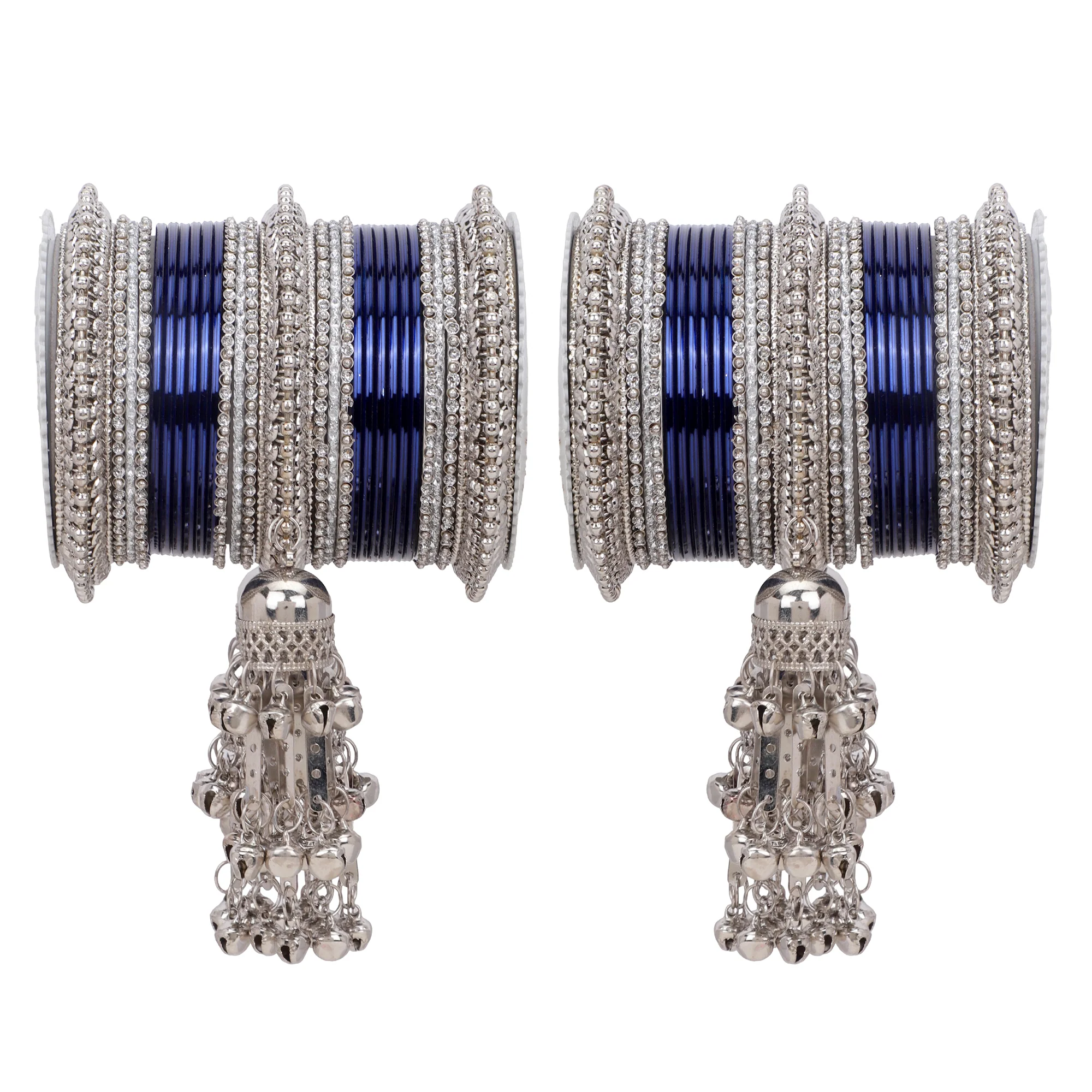 Silver Jhumki Bridal Bangle set by Leshya - Image 4